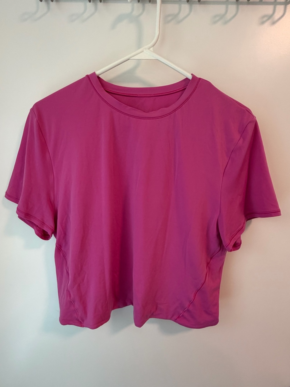 LULULEMON CROPPED WUNDERMOST SHORT-SLEEVE SHIRT size 14